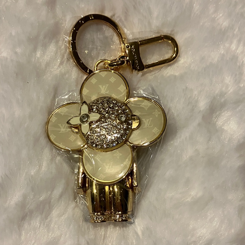 Louis Vuitton Vivienne Gold and Cream Keychain